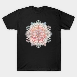 Autumn Spice Mandala in Coral, Cream and Rose T-Shirt